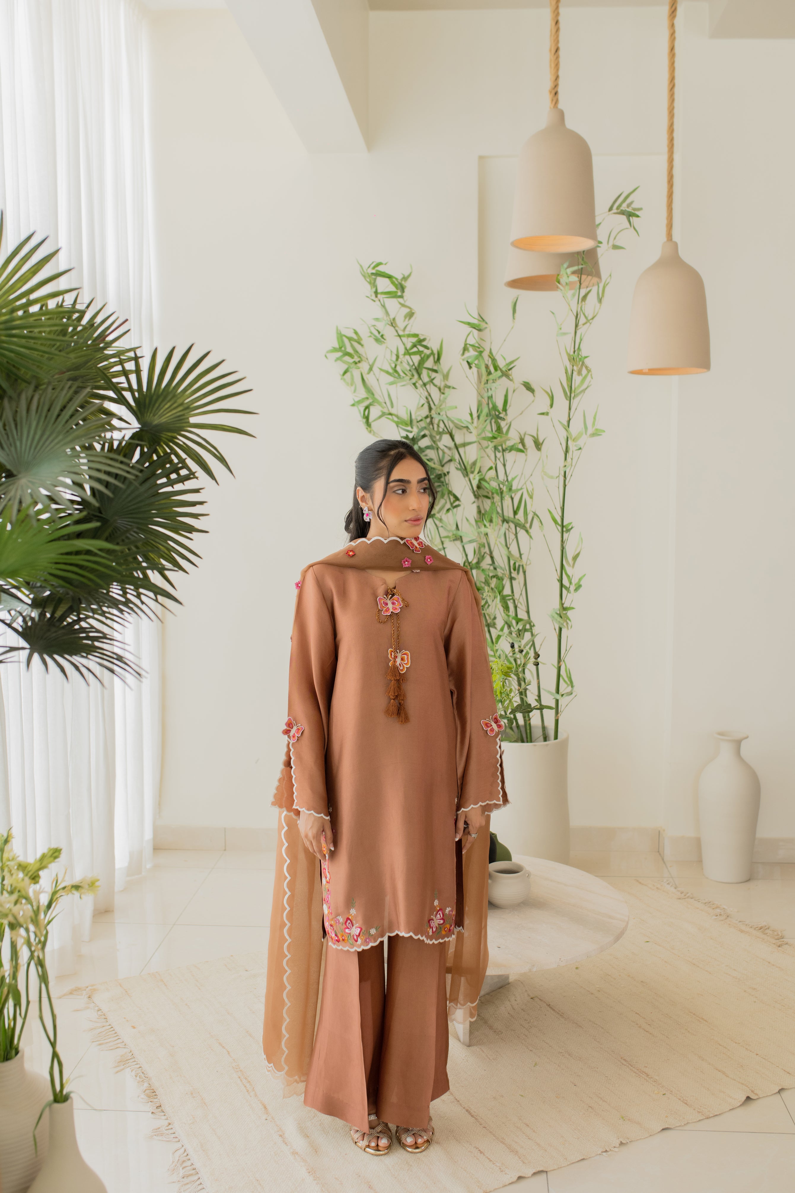 pakistani dresses
pakistani clothes
organza duppata
farshi shalwar
shalwar kameez
solids
classics
brown pantone 
eid inspo
eid outfit
eid2025
what to wear on eid 
butterfly
embroidry
applique work
tassels

